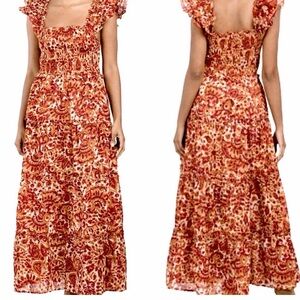 House of Harlow Ruffle Sleeve Maxi Dress